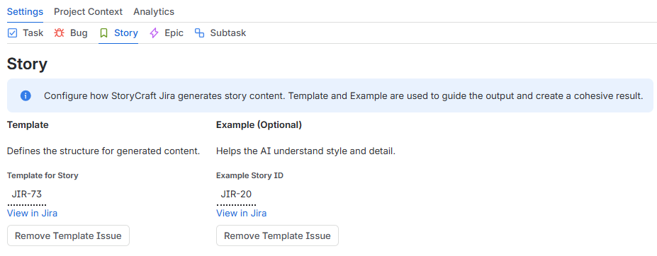 Template & Golden Example Mapping